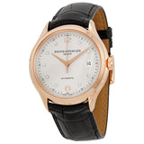 Baume and Mercier Clifton Silver Diamond Dial 18kt Rose Gold Men's Watch 10104#A10104 - Watches of America