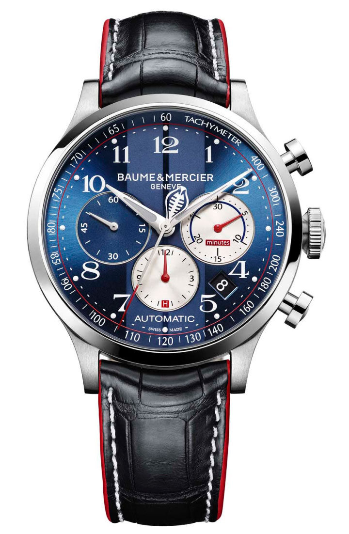 Baume et Mercier Capeland Blue Dial Chronograph Automatic Men's Watch #MOA10232 - Watches of America