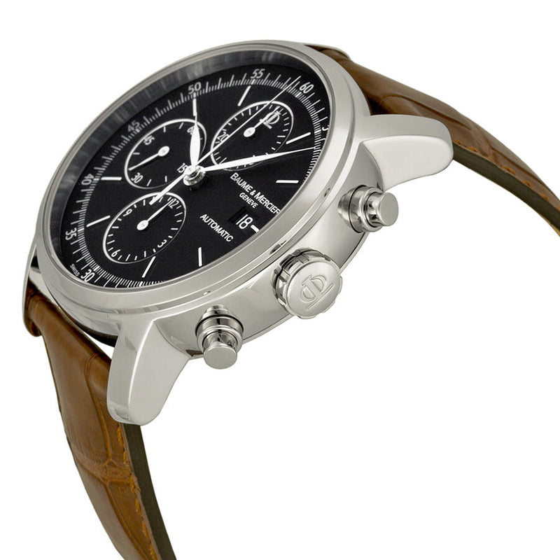 Baume et Mercier Classima Chronograph Black Dial Leather Men's Watch #MOA8589 - Watches of America #2