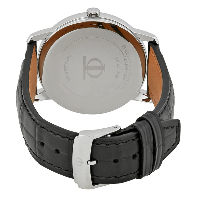 Baume et Mercier Classima White Dial Black Leather Men's Watch #MOA10379 - Watches of America #3