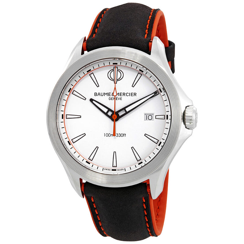 Baume et Mercier Clifton White Dial Men's Watch #10410 - Watches of America