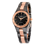 Baume et Mercier Linea Automatic Black Dial Black Ceramic and Rose Gold-plated Stainless Steel Ladies Watch MOA#10069 - Watches of America