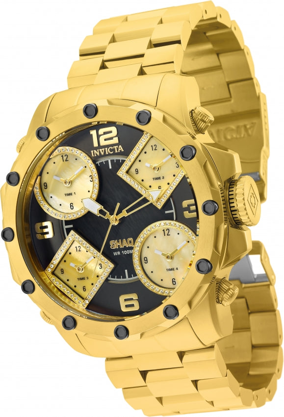 Reloj Invicta SHAQ de cuarzo con esfera negra y diamante para hombre 33867