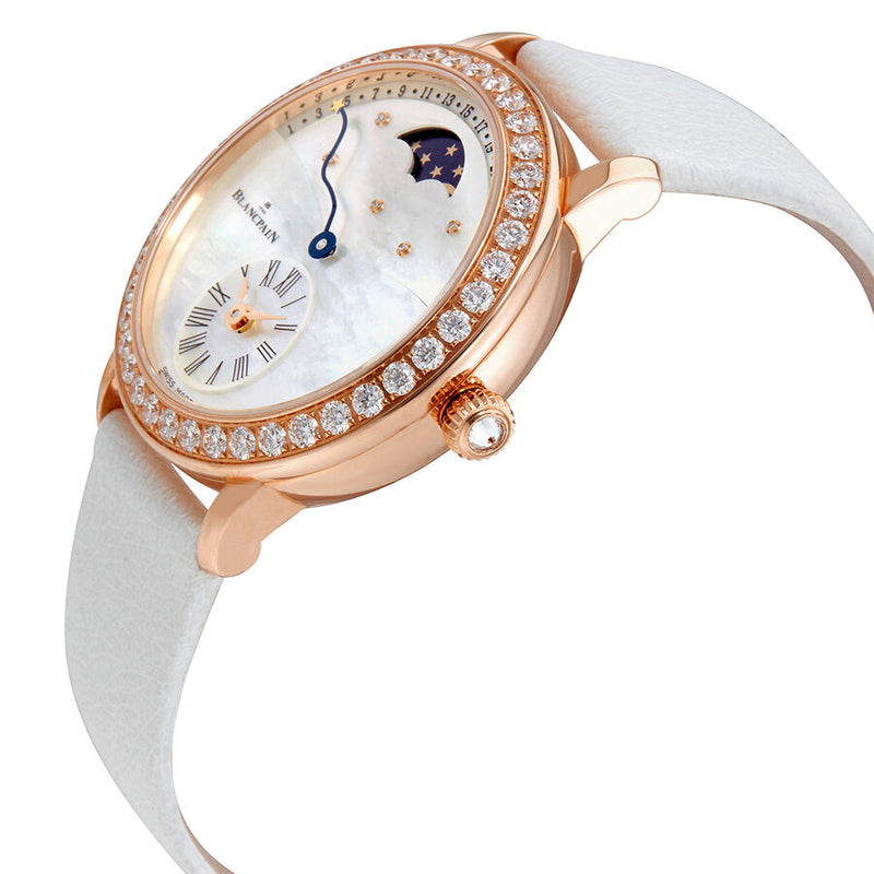 Blancpain Retrograde Calendar Moonphase Automatic 18 Carat Rose Gold Diamond Ladies Watch #3653-2954-58B - Watches of America #2