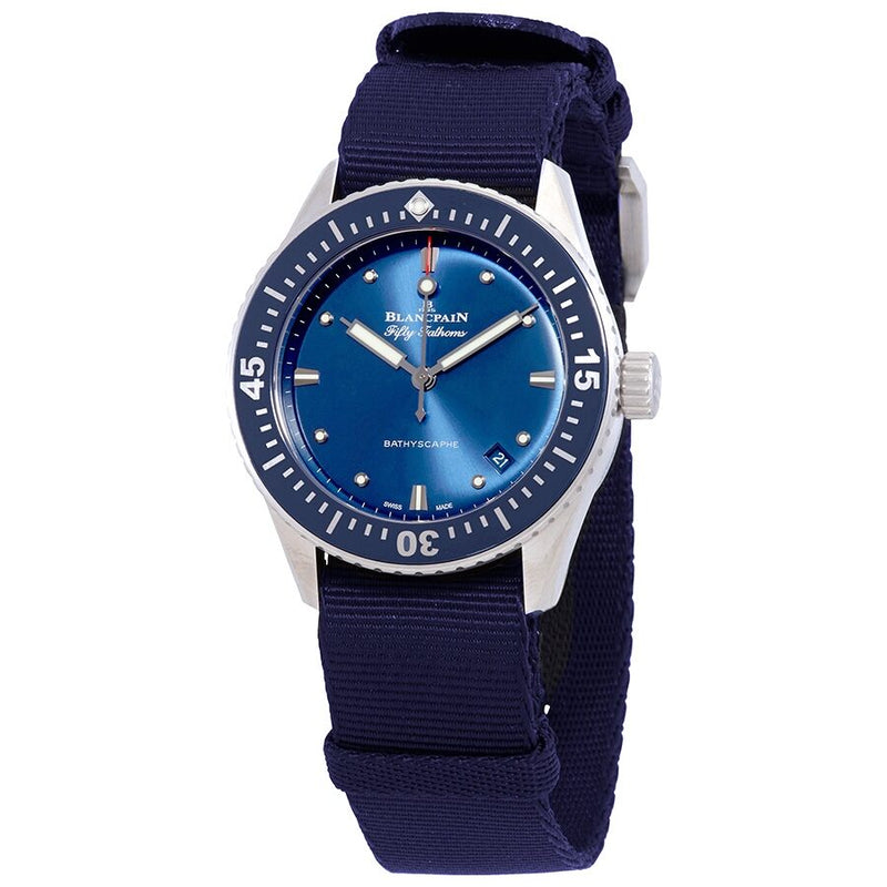 Blancpain Bathyscaphe Automatic Blue Dial Men'sWatch #5100-1140-NAOA - Watches of America