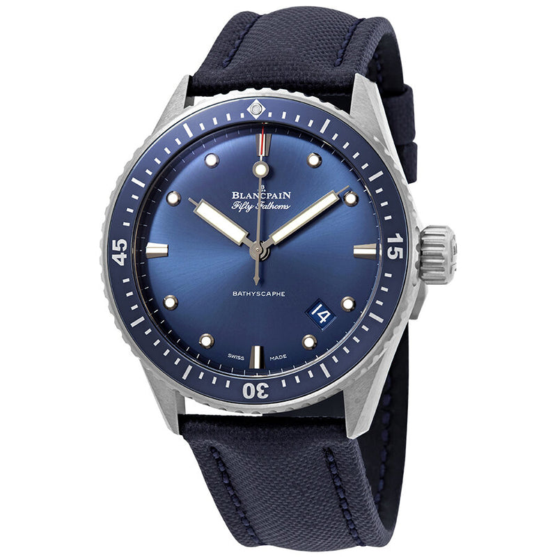 Blancpain Fifty Fathoms Bathyscaphe Automatic Blue Dial Men's Watch #5000-0240-O52A - Watches of America