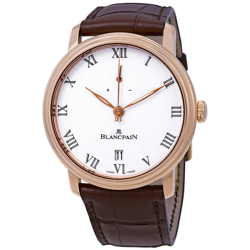 Blancpain Villeret 18Kt Rose Gold 8 Days Manual Wind White Dial Men's Watch #6613-3631-55B - Watches of America