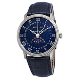 Blancpain Villeret Blue Lacquered Flinque Dial  Automatic Blue Leather Men's Watch #6654-1529-55B - Watches of America