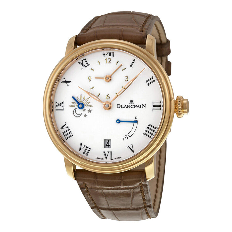 Blancpain Villeret Half Timezone Automatic White Dial 18kt Rose Gold Men's Watch #6661-3631-55B - Watches of America