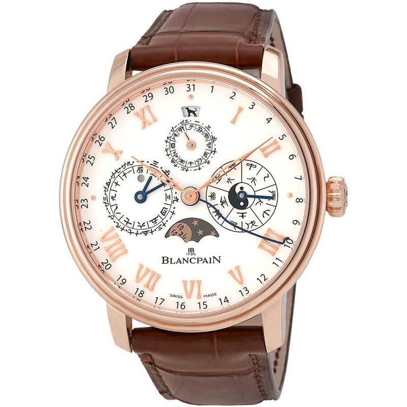 Blancpain Villeret Perpetual Calendar Moonphase Traditionnel Chinese Calendar 18K Rose Gold Automatic Men's Watch #0888-3631-55B - Watches of America