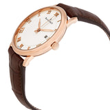 Blancpain Villeret White Dial 18kt Rose Gold Brown Leather Men's Watch #6651-3642-55B - Watches of America #2
