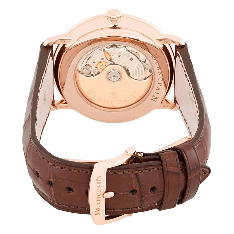 Blancpain Villeret White Dial 18kt Rose Gold Brown Leather Men's Watch #6651-3642-55B - Watches of America #3