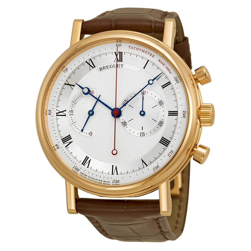 Breguet Classique Automatic Silvered Dial Alligator Leather Men's Watch #5287BR129ZU - Watches of America