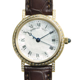 Breguet Classique Mother of Pearl Dial 18kt Yellow Gold Diamond Black Leather Ladies Watch 8068BA52964DD00#8068BA/52/964.DD00 - Watches of America #2