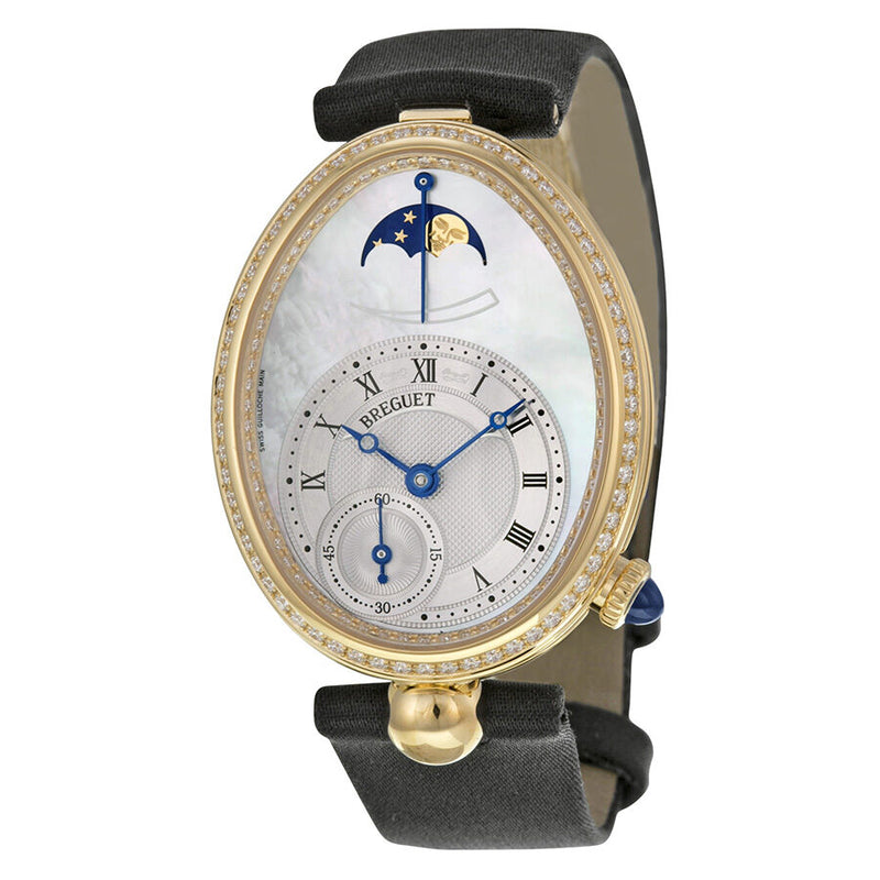 Breguet Reine de Naples Mother of Pearl Dial 18kt Yellow Gold Diamond Black Satin Ladies Watch 8908BA52864D00D#8908BA/52/864.D00D - Watches of America