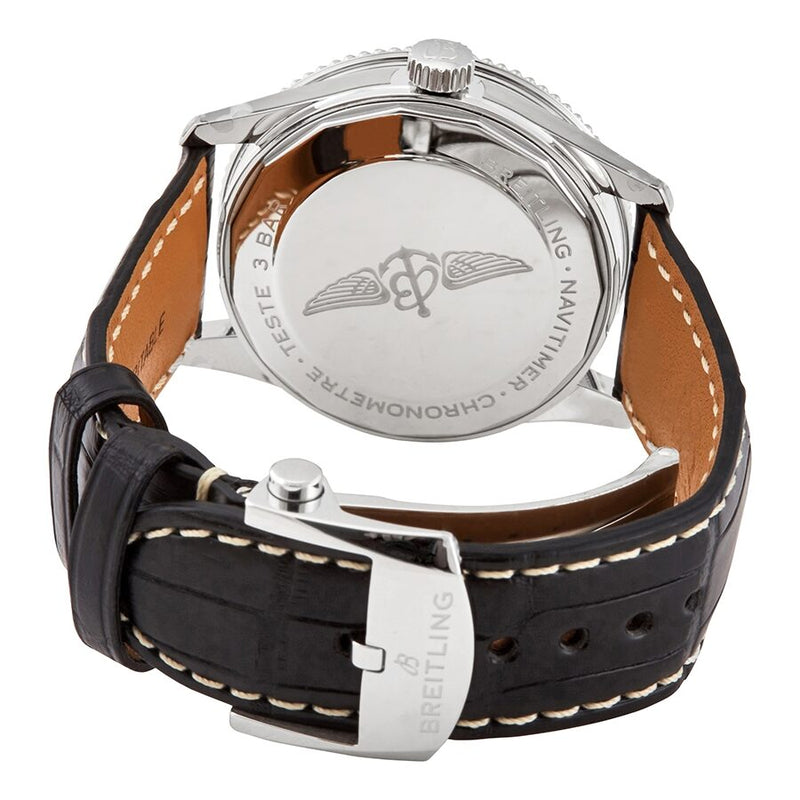 Breitling Navitimer Automatic 38 mm Black Dial Black Leather 5.3 -6.3 Inches Watch #A17325241B1P2 - Watches of America #3
