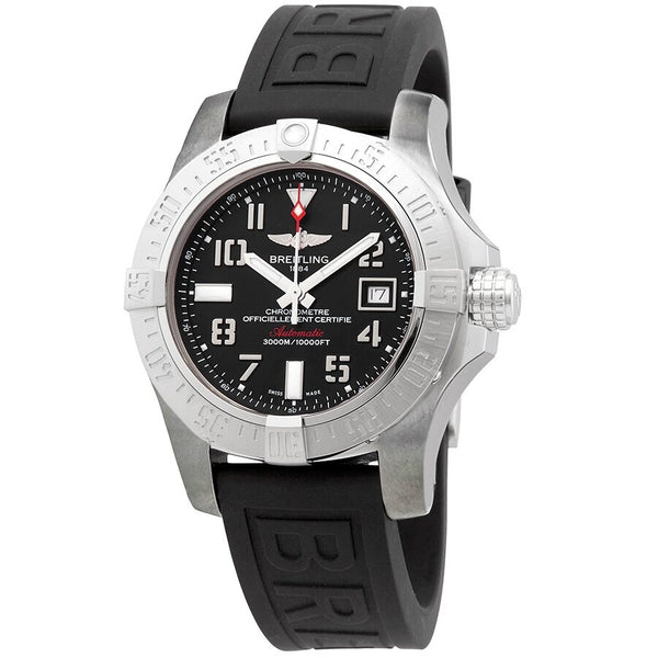 Breitling Automatic Black Dial Black Rubber Men's Watch #A17331101B1S2 - Watches of America