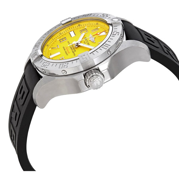 Breitling Automatic Yellow Dial Black Rubber Men's Watch #A17331101I1S1 - Watches of America #2