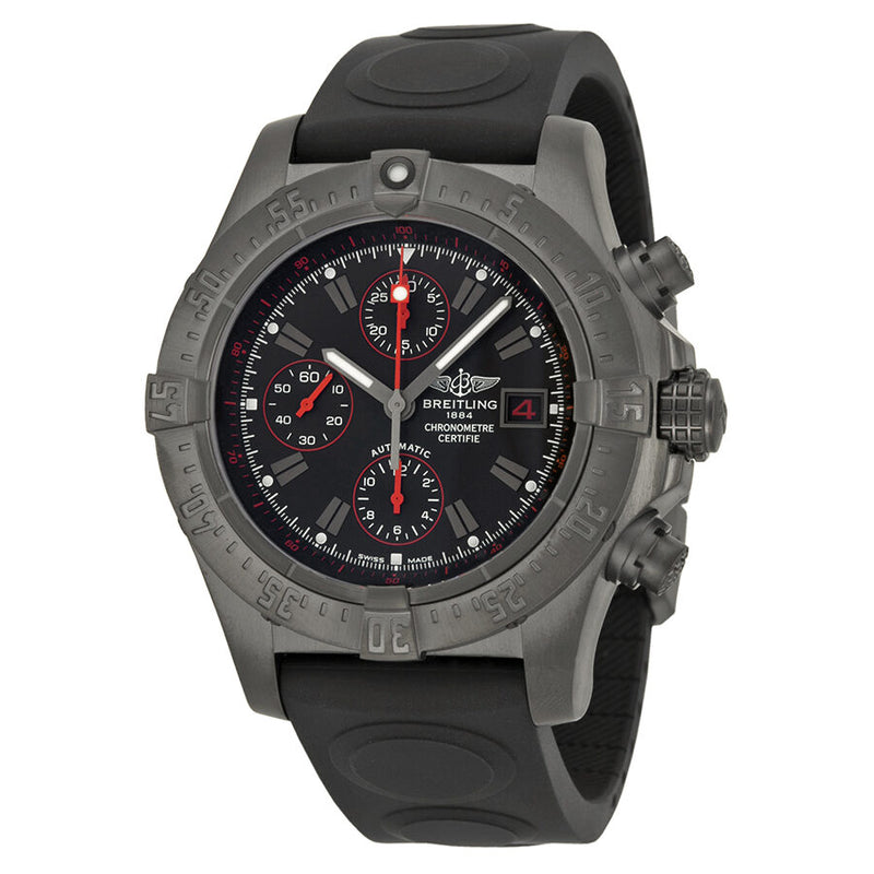 Breitling Avenger Black Dial Black Rubber Automatic Men's Watch #M133802C-BC73BKRD - Watches of America