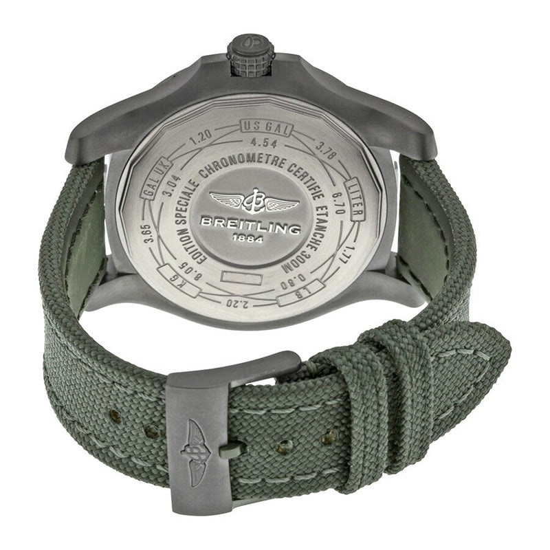 Breitling Avenger Blackbird Automatic Black Dial Green Canvas Strap Men's Watch V1731010-BD12GRFT #V1731010-BD12-105W-M20BASA.1 - Watches of America #3