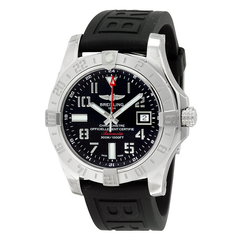 Breitling Avenger II GMT Black Dial Black Rubber Men's Watch A3239011-BC34BKPT3#A3239011-BC34-152S-A20S.1 - Watches of America