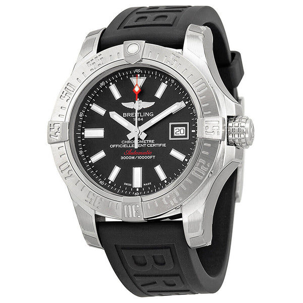 Breitling Avenger II Seawolf Black Dial Black Rubber Men's Watch #A1733110-BC30 - Watches of America