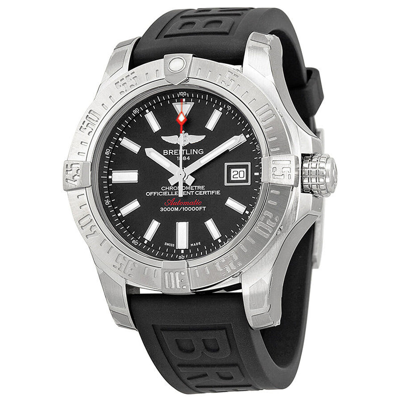 Breitling Avenger II Seawolf Black Dial Black Rubber Men's Watch #A1733110-BC30 - Watches of America