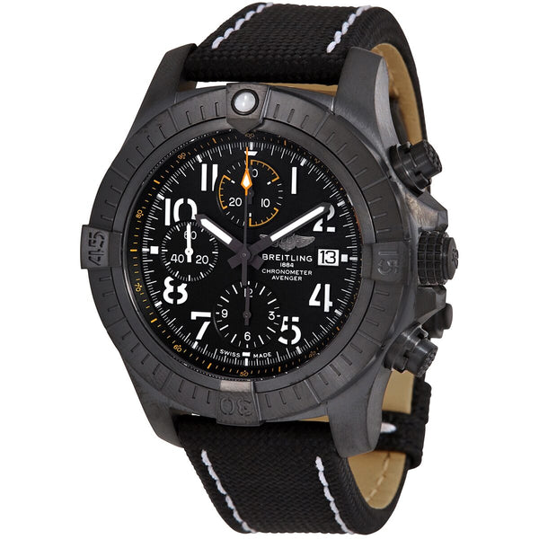 Breitling Avenger Night Mission Chronograph Automatic Chronometer Black Dial Men's Watch #V13317101B1X2 - Watches of America
