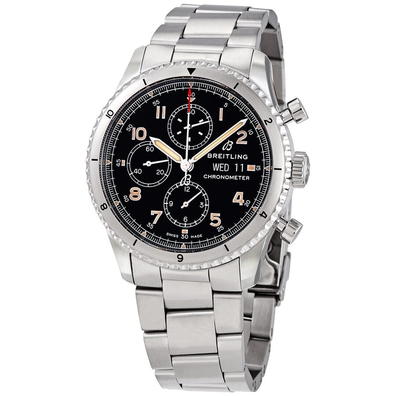 Breitling Aviator 8 Chronograph Automatic Chronometer Black Dial Men's Watch #A13316101B1A1 - Watches of America