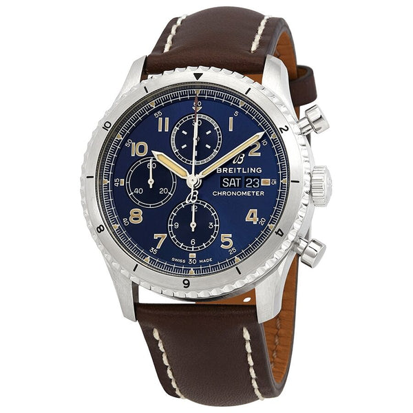 Breitling Aviator 8 Chronograph Automatic Chronometer Blue Dial Men's Watch #A13316101C1X2 - Watches of America