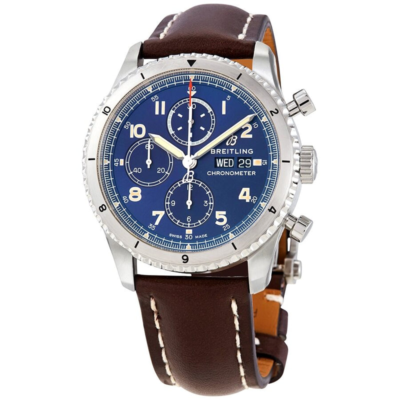 Breitling Aviator 8 Chronograph Automatic Chronometer Blue Dial Men's Watch #A13316101C1X4 - Watches of America