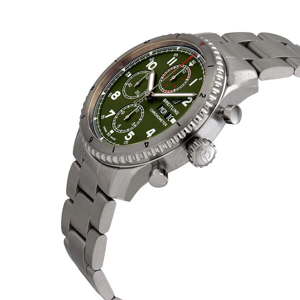 Breitling Aviator 8 Chronograph Curtiss Warhawk Automatic Green Dial Men's Watch #A133161A1L1A1 - Watches of America #2