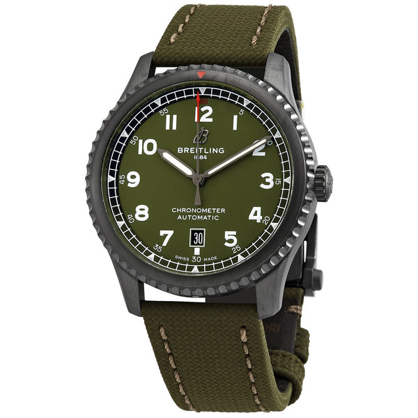 Breitling Aviator 8 Curtis Warhawk Automatic Chronometer Green Dial Men's Watch #M173152A1L1X2 - Watches of America