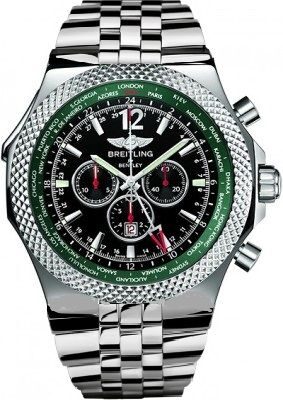 Breitling Bentley GMT Black Dial Stainless Steel Men's Watch #A47362S4-B919SS - Watches of America