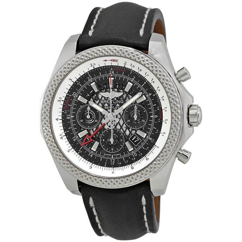 Breitling Bentley GMT Chronograph Automatic Men's Black Leather Watch #AB043112/BC69-442X-A20D.1 - Watches of America