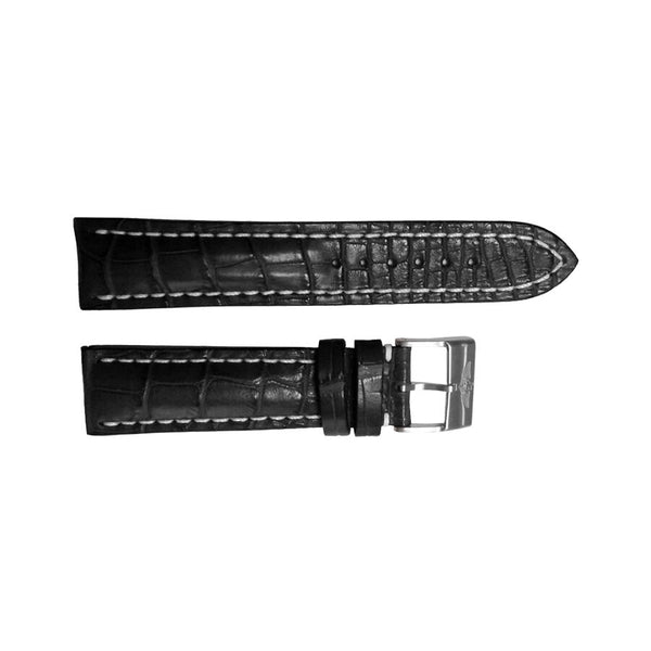 Breitling Black Strap Stainless Steel Tang Buckle 21-18mm#886P - Watches of America