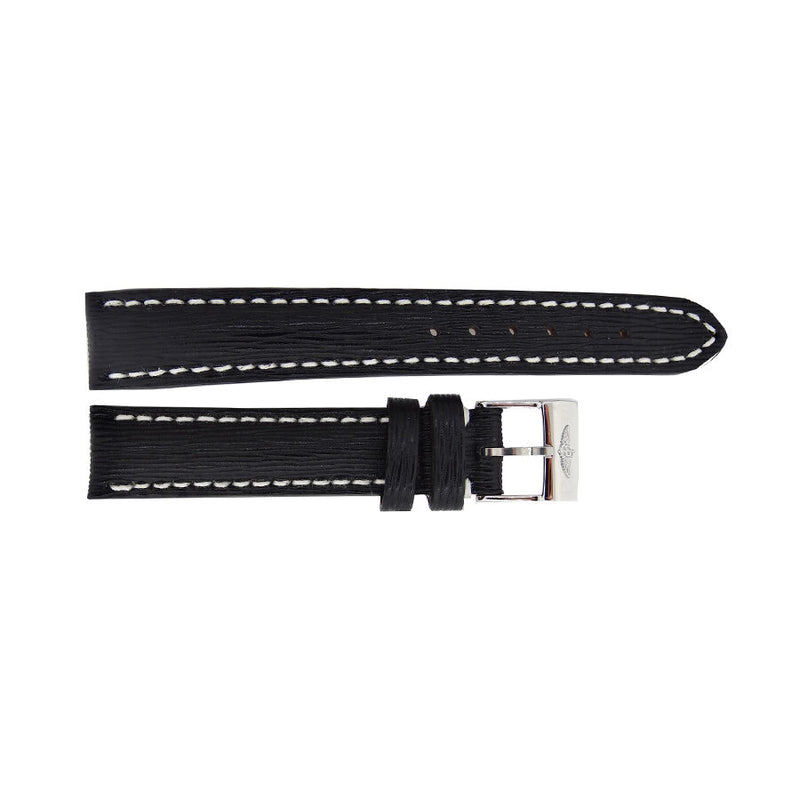 Breitling Black Leather with Tang Buckle 16-14mm#208X - Watches of America