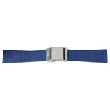 Breitling Blue Rubber Strap with a Stainless Steel Deployment Buckle 24-20 MM#160S-A20D.1 - Watches of America