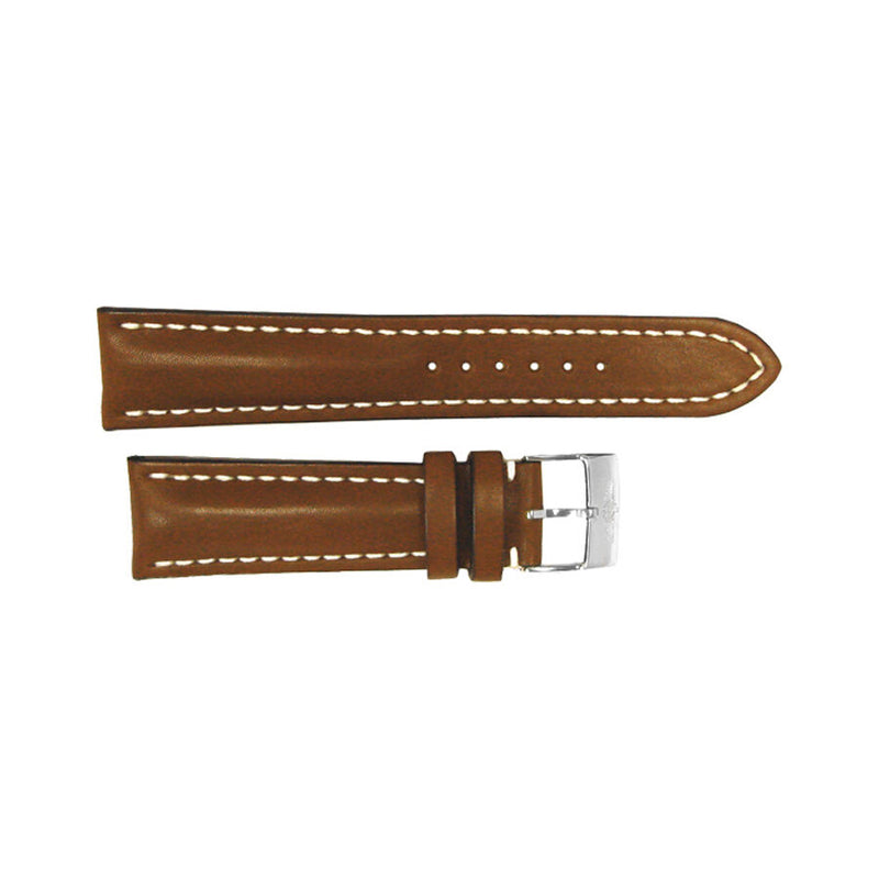 Breitling Brown Leather Strap Stainless Steel Tang Buckle 21-18mm#472X - Watches of America