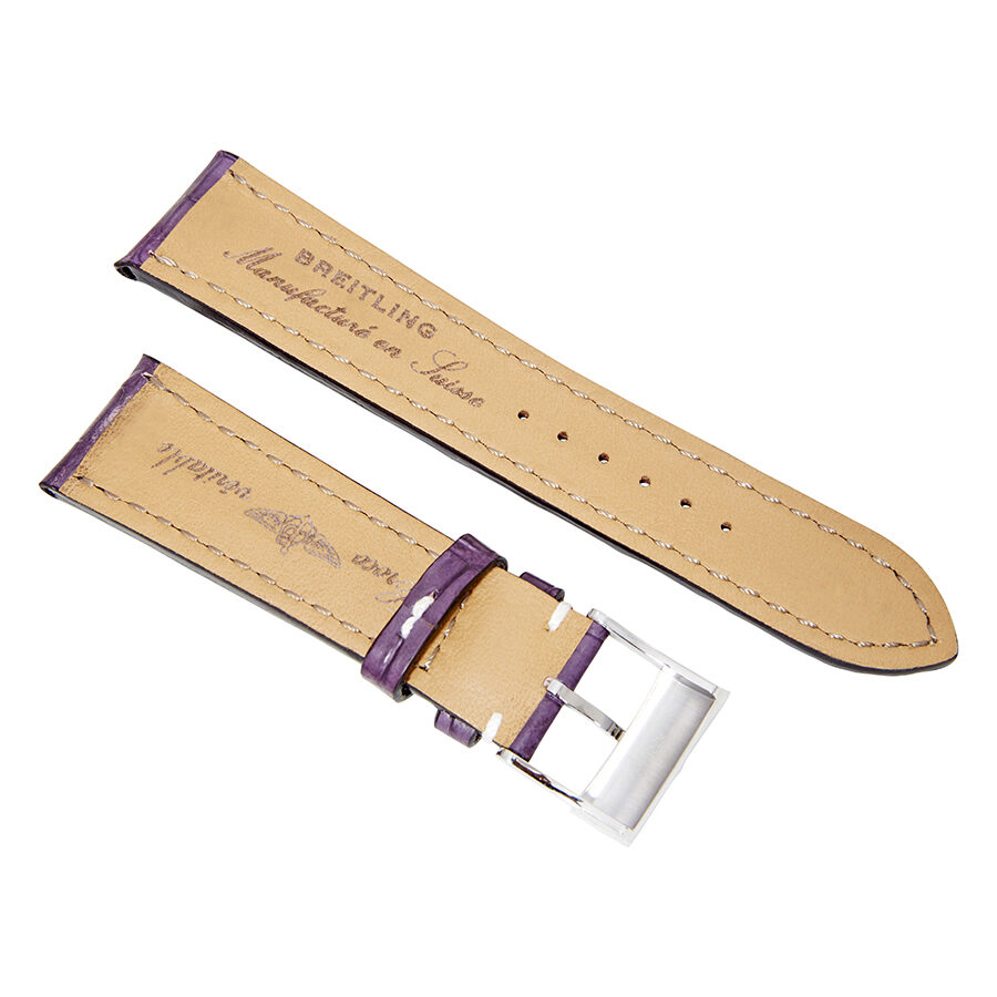 Breitling Burgundy Strap Stainless Steel Tang Buckle 24-20mm 789P