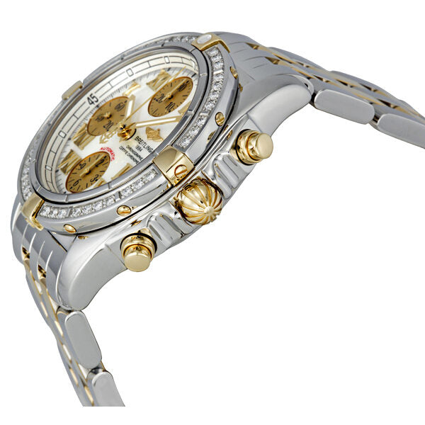 Breitling Chrono Galactic Mother of Pearl Dial Diamond Bezel Two Tone Men's Watch #B13358LA/A597TT - Watches of America #2