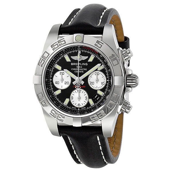 Breitling Chronomat 41 Automatic Black Dial Men's Watch BKLT#AB014012-BA52 - Watches of America