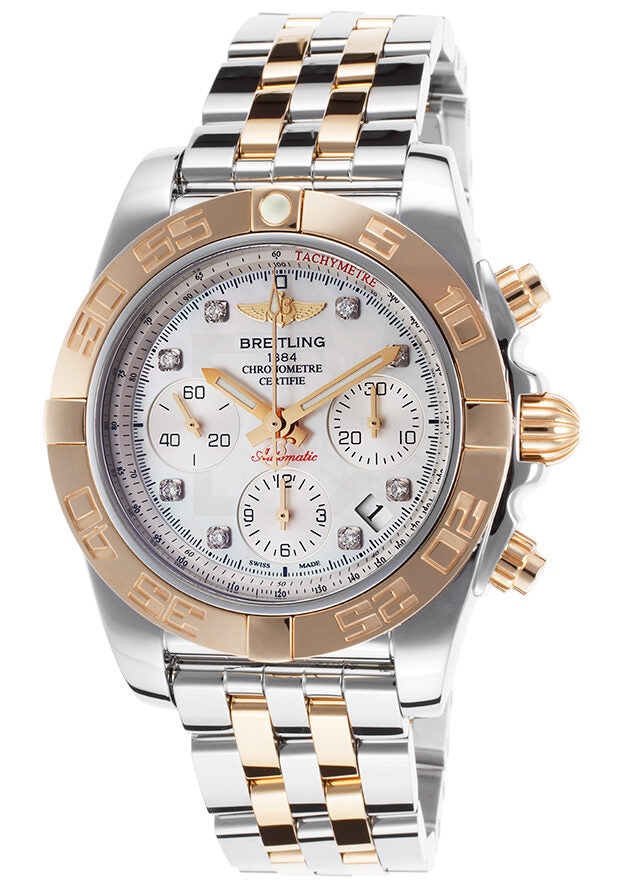 Breitling Chronomat 41 Mother of Pearl Diamond Dial Men's Watch CB014012-A723TT#CB014012-A723-378C - Watches of America