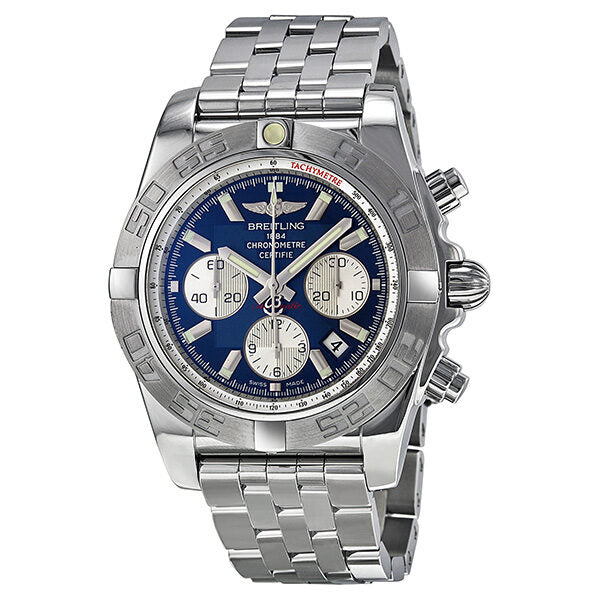Breitling Chronomat 44 Automatic Chronograph Blue Dial Stainless Steel Men's Watch AB011011-C788SS#AB011011/C788 - 375A - Watches of America