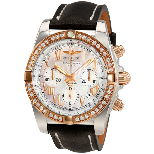 Breitling Chronomat 44 Automatic Mother of Pearl Dial Diamond Men's Watch CB011053-A693BKLT#CB011053-A693-435X-A20BA.1 - Watches of America