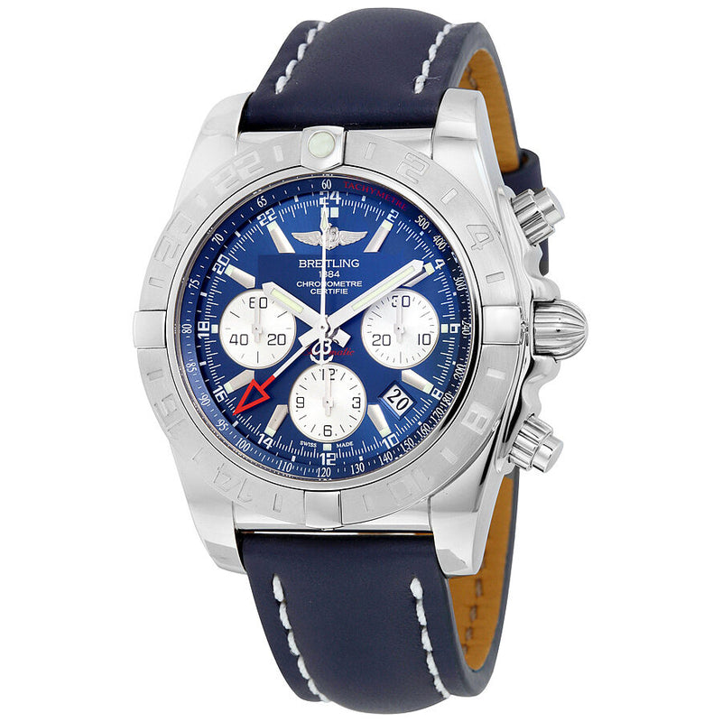 Breitling Chronomat 44 GMT Blue Dial Bue Leather Men s Watch AB042011 C851BLLT AB042011 C851 105X A20BA.1 Watches of America