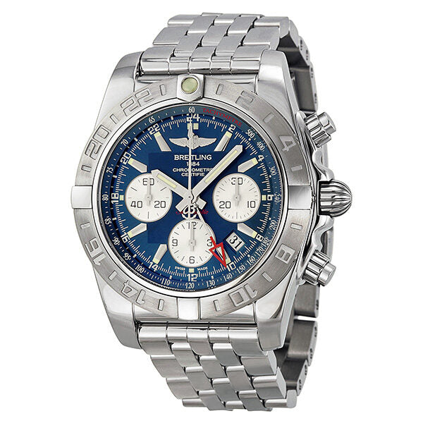Breitling Chronomat 44 GMT Automatic Chronograph Blue Dial Men's Watch AB042011-C851SS#AB042011-C851-375A - Watches of America