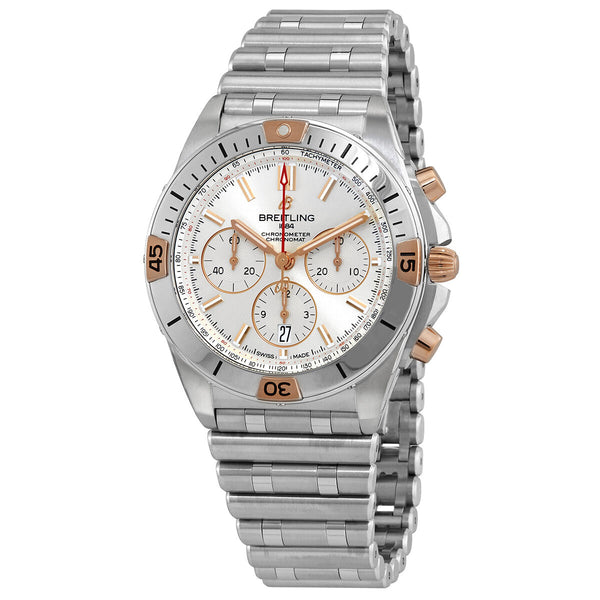 Breitling Chronomat B01 Chronograph Automatic Silver Dial Men's Watch #IB0134101G1A1 - Watches of America