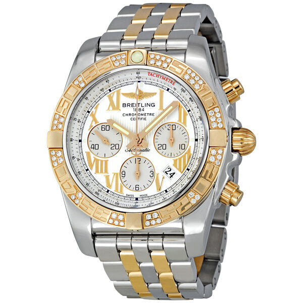 Breitling Chronomat Black Dial Automatic Chronograph Two Tone Men's Watch #CB0110AA/G677 - Watches of America