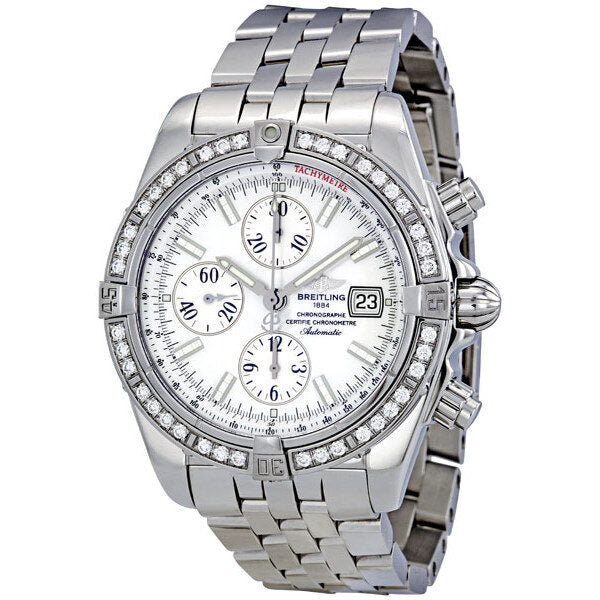 Breitling Chronomat Mother of Pearl Dial Diamond Bezel Men's Watch A1335653-A569SS#A1335653/A569 - Watches of America